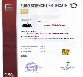 EURO SCIENCE CERTIFICATE - 2014 -javad Habibitabar